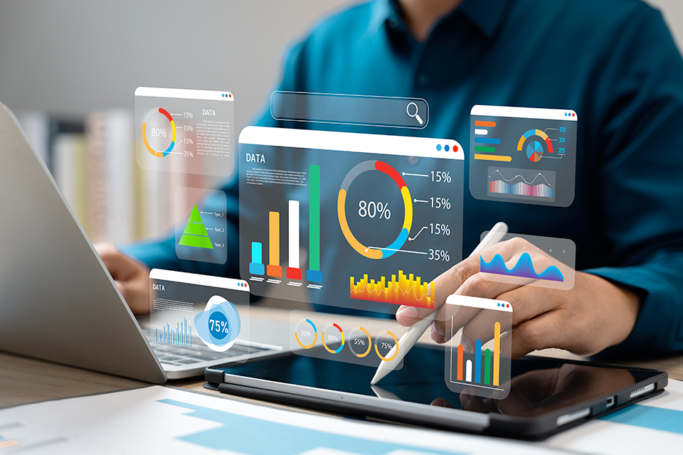 A professional team analyzing financial metrics for lead optimization